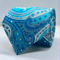 Blue and white Floral Broad Tie