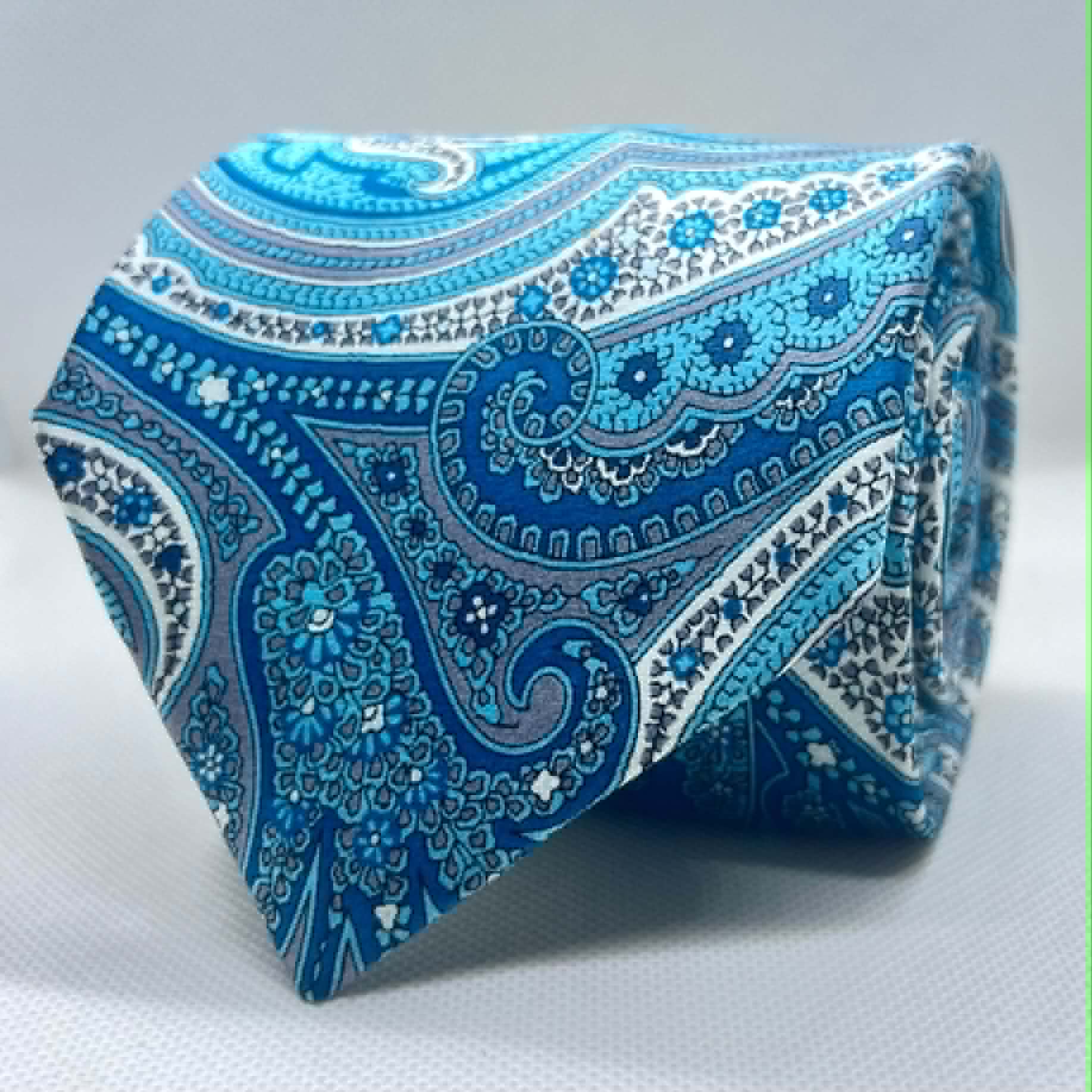 Blue and white Floral Broad Tie