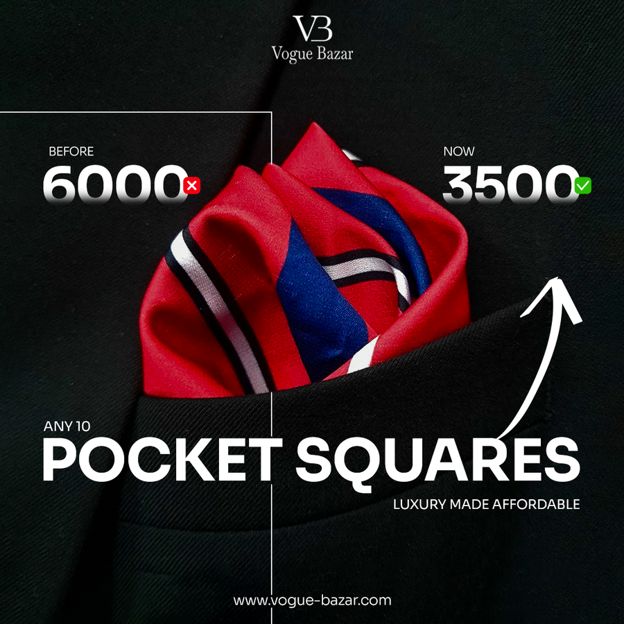 Get 10 Pocket Squares for Rs. 3500!