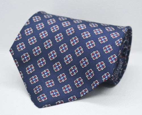100% Blue Base Motif Broad Tie