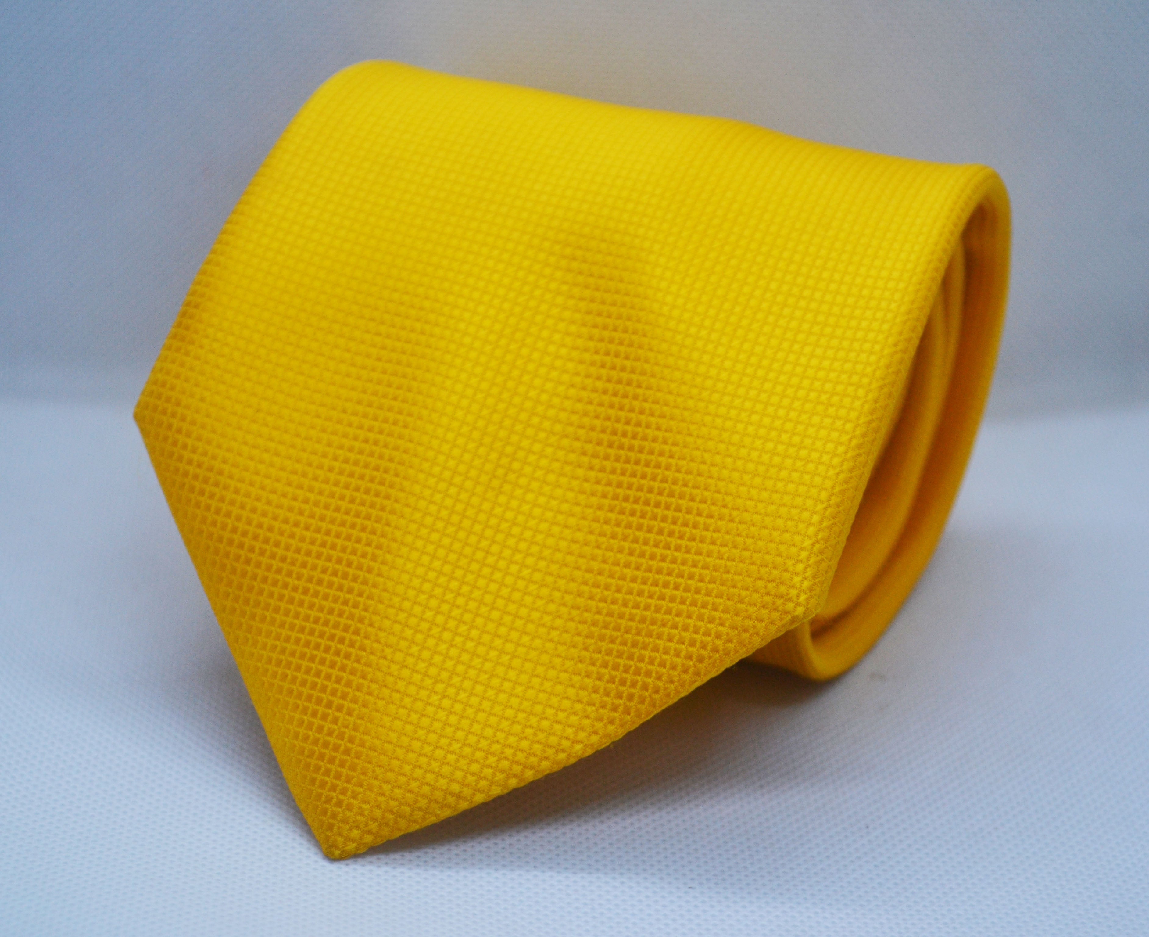 100% Silk Solid Yellow Broad Tie