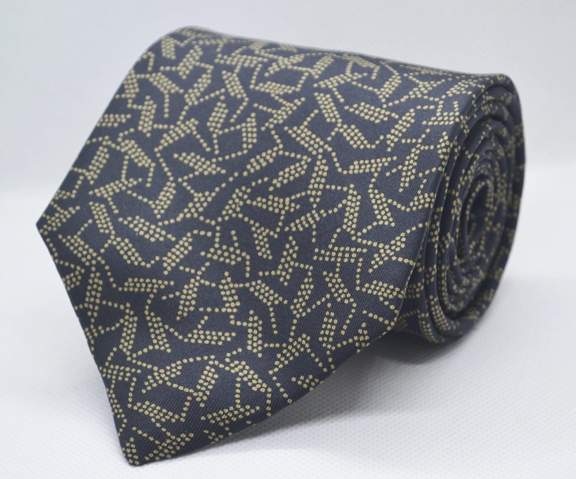 100% Silk Black Base Printed Broad Tie