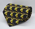 100% Silk Black Base Printed Broad Tie