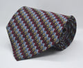 100% Silk Maroon Grey Broad Tie