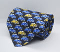 100% Silk Black Blue Geometric broad Tie