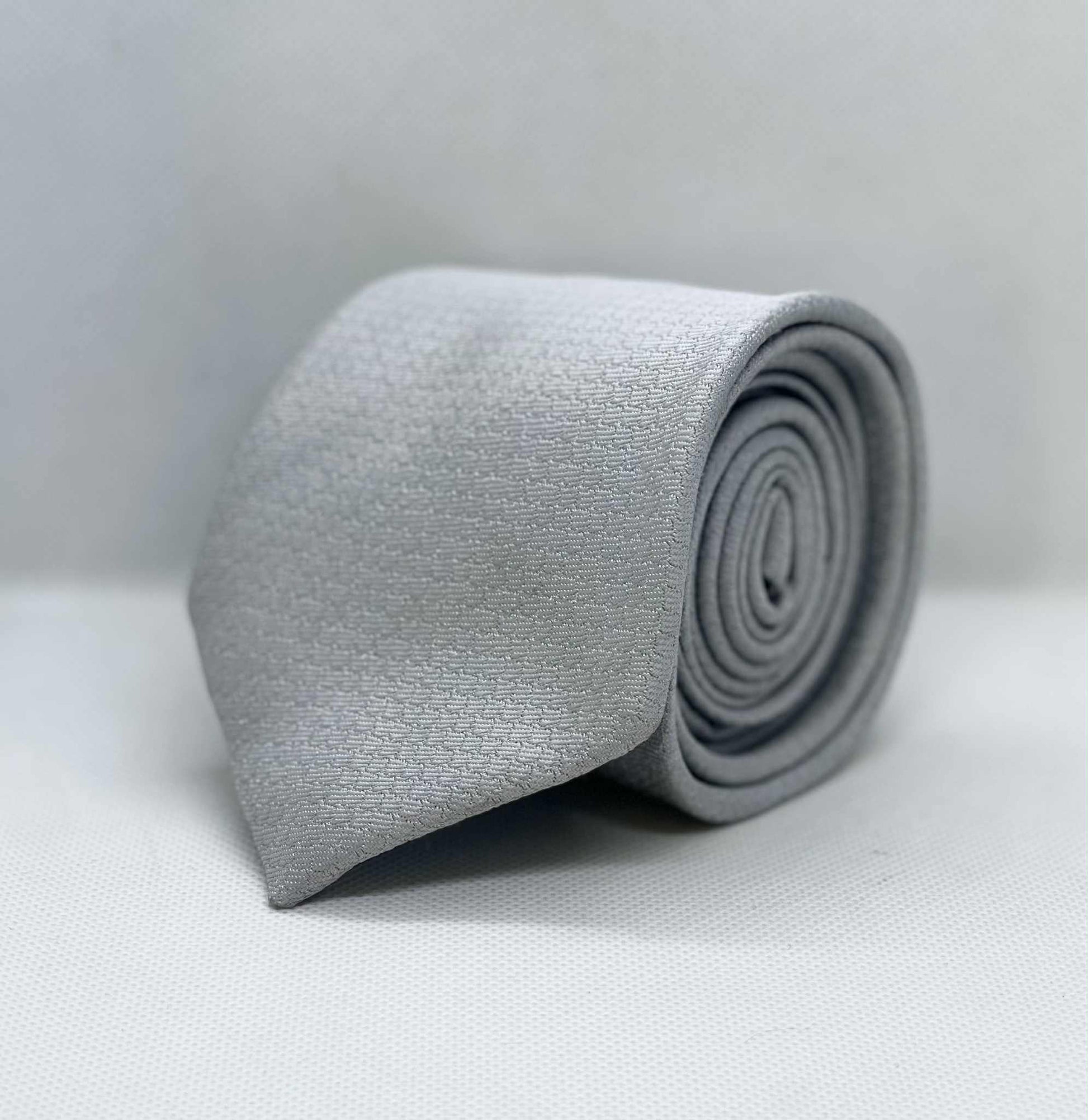 Frosted Silver Weave Polyester Tie
