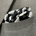 13 by 13 inches  Black and White Checkered Pocket Square