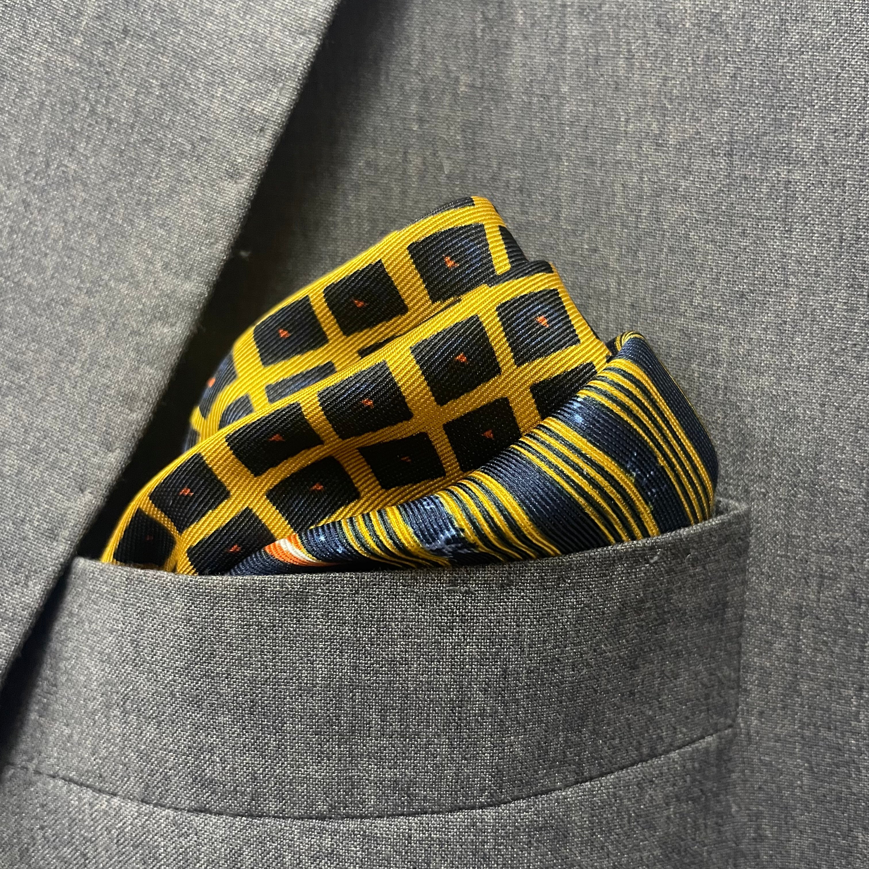 13 by 13 inches Multicolor Patchwork Pocket Square