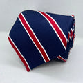 Red Stripe on Navy Classic Stripe Polyester Tie