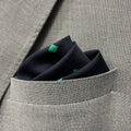 13 by 13 inches Navy Emerald Minimalist Pocket Square