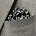 13 by 13 inches Black & White Geometric Pocket Square