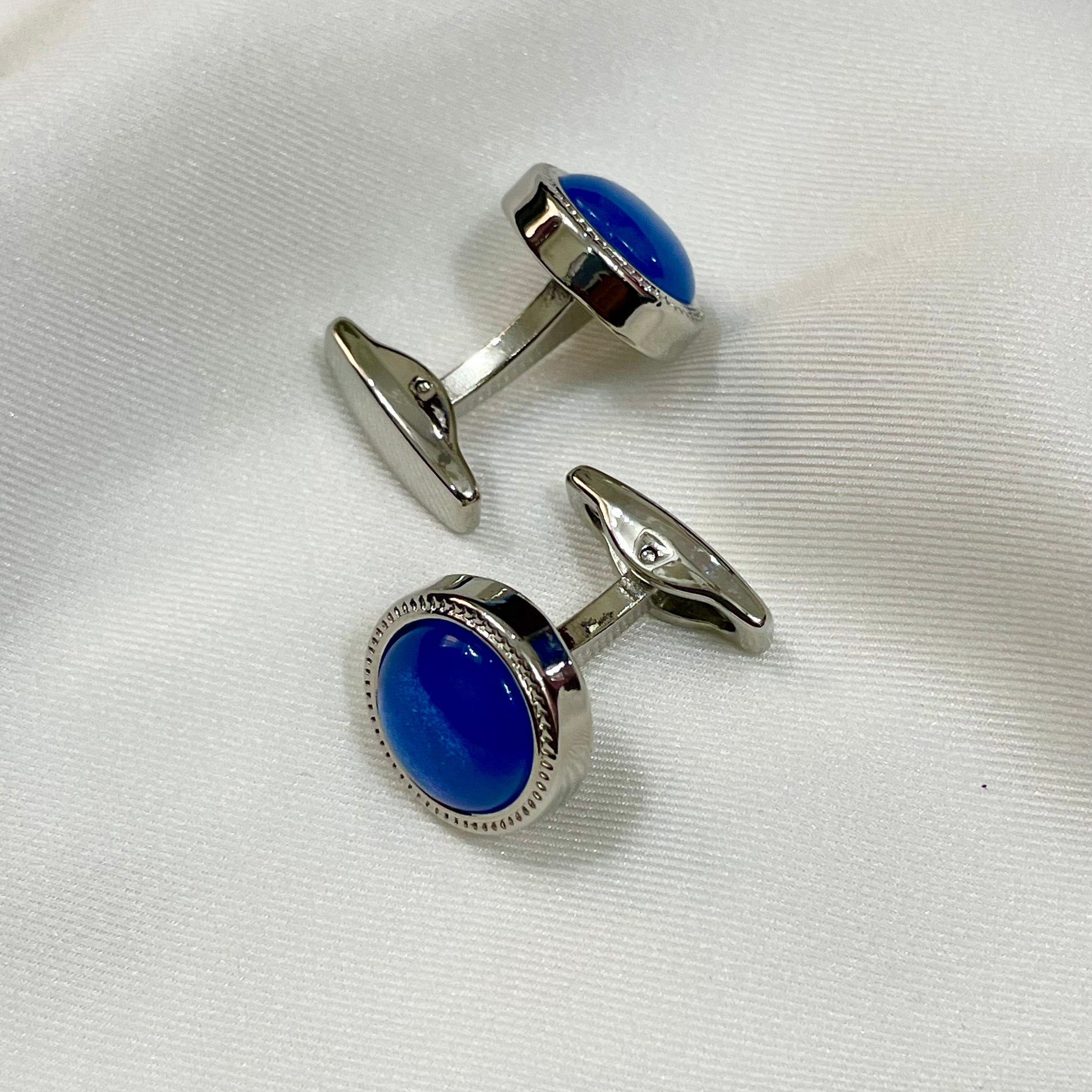 Sapphire Crest Silver Cufflinks