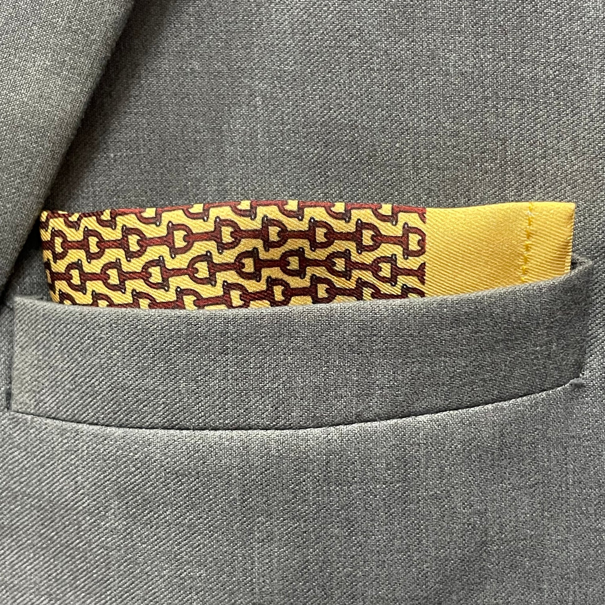 14 by 14 inches Golden Chain Link Pocket Square