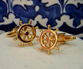 Golden Sailor's Wheel Cufflinks