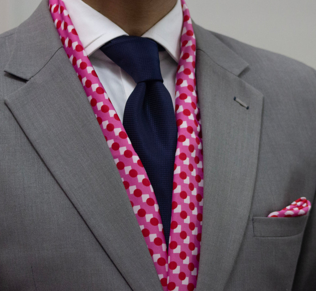Bold and Vibrant Pink Scarf and Pocket Square Set