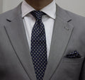 100% Silk Micro Motif Classic Dark Blue Premium Tie Set