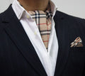 BURBERRY STYLE CRAVAT AND POCKET SQUARE