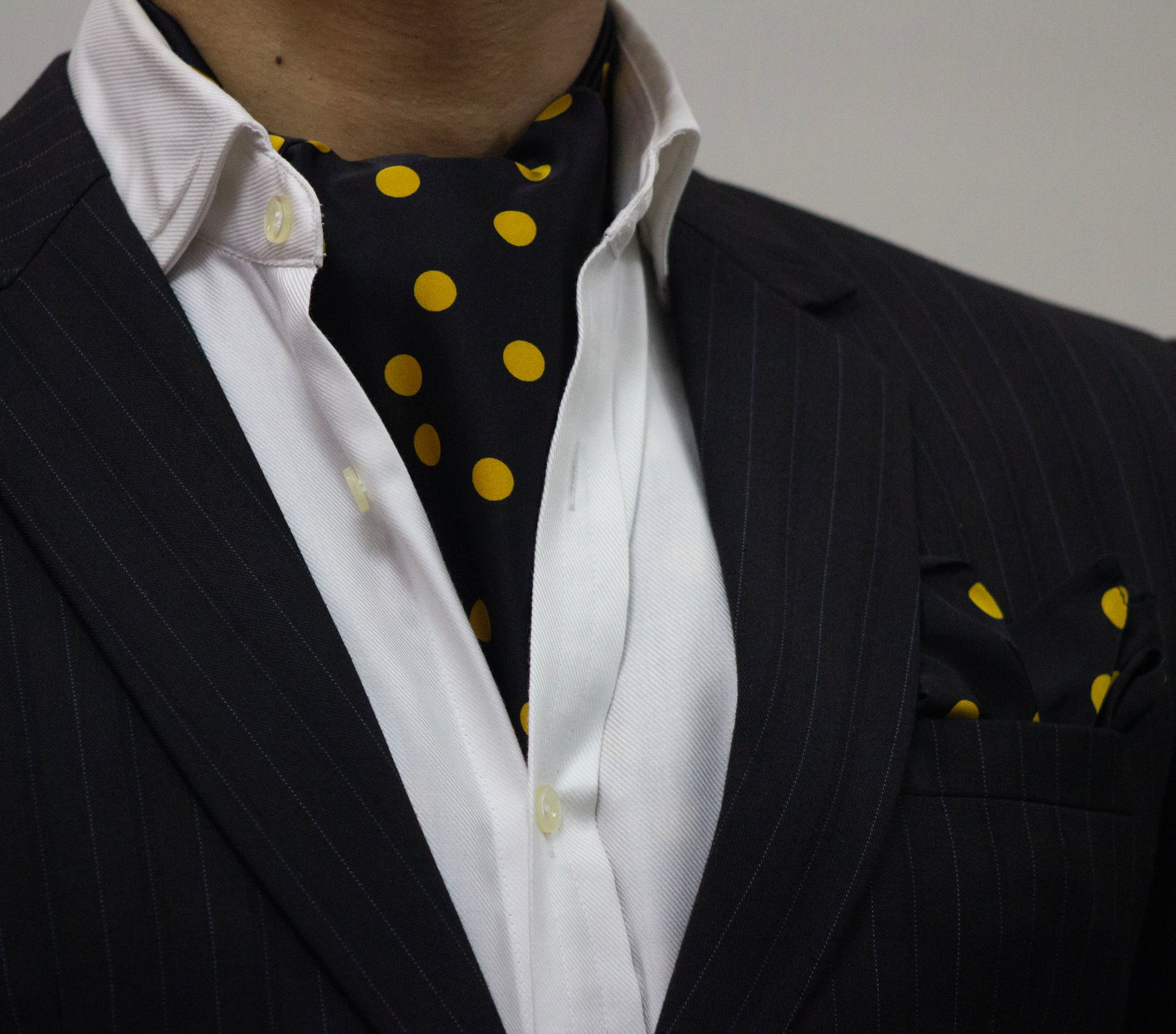 BLACK BASE WITH GOLDEN POLKA DOT CRAVAT SET