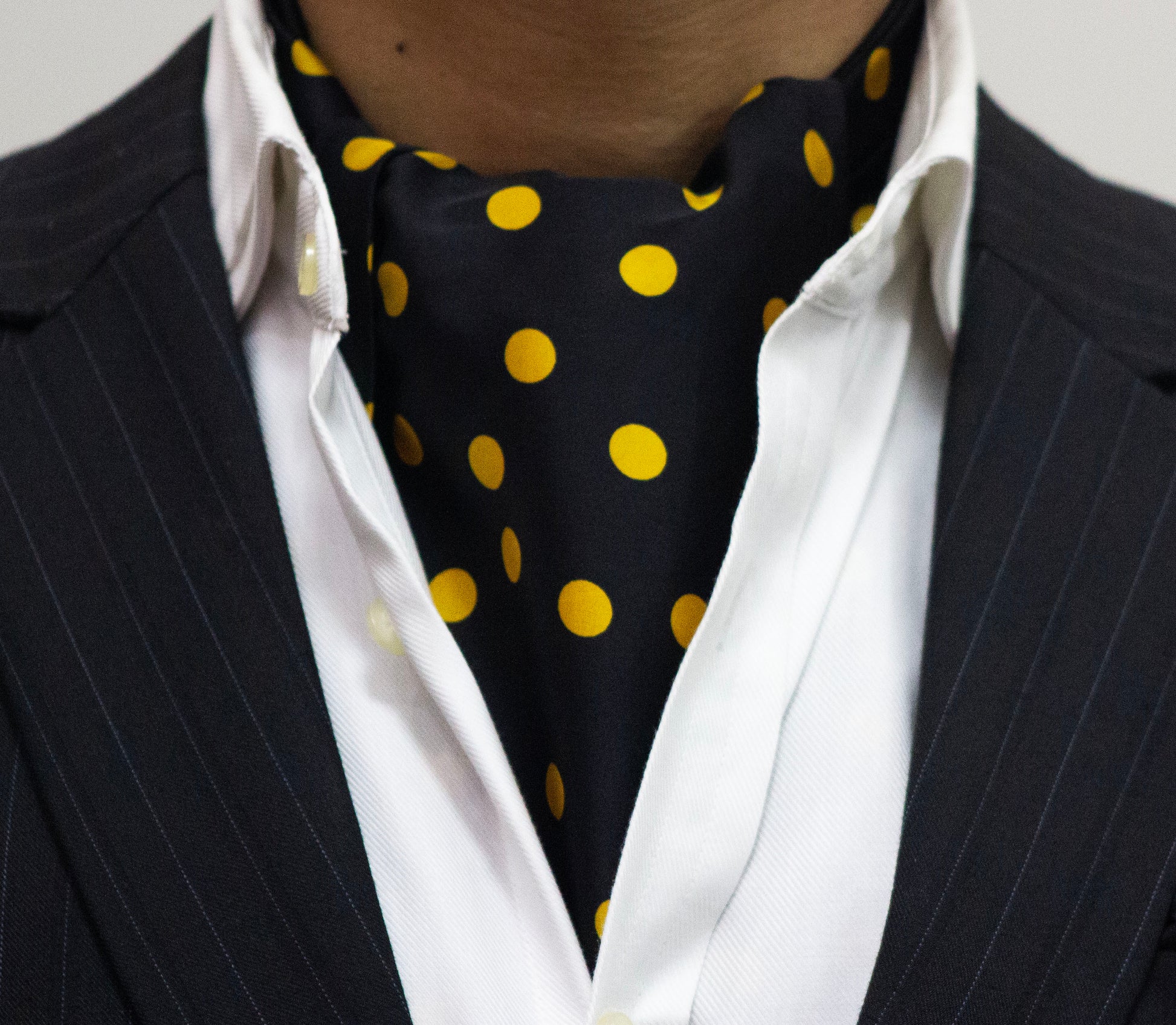 BLACK BASE WITH GOLDEN POLKA DOT CRAVAT SET