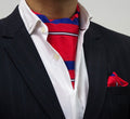 RED BASE CRAVAT AND POCKET SQUARE SET
