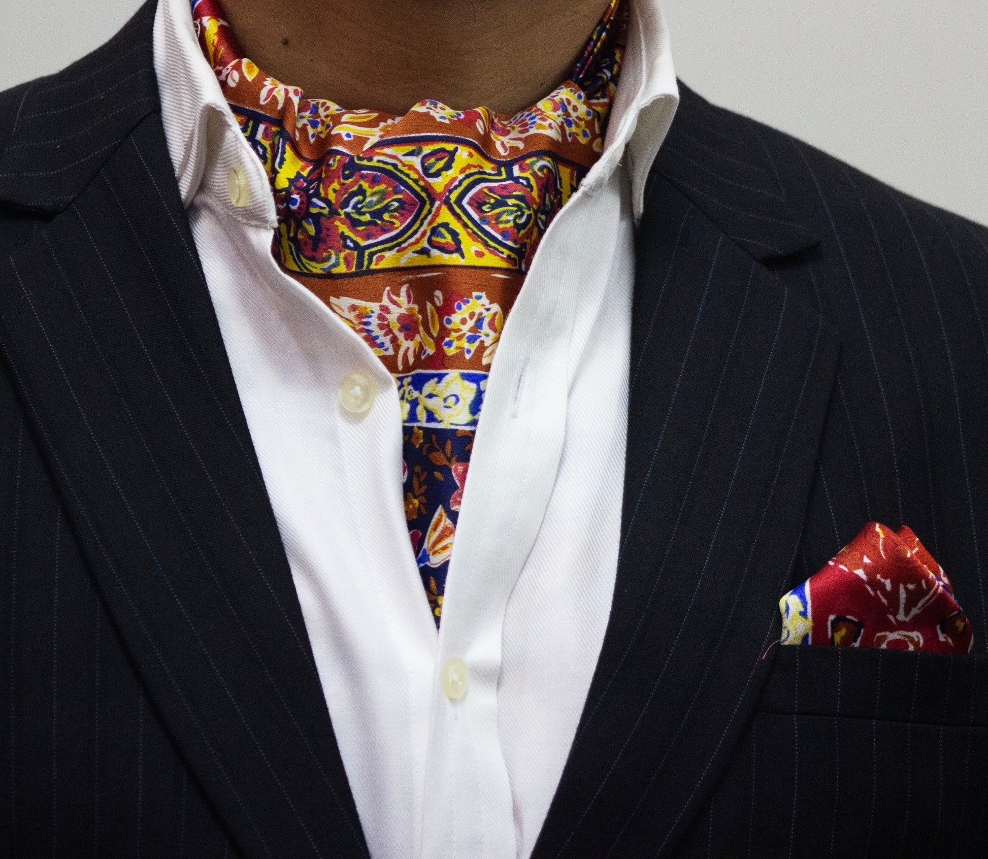 MULTI-COLOR VIBRANT CRAVAT POCKET SQUARE SET
