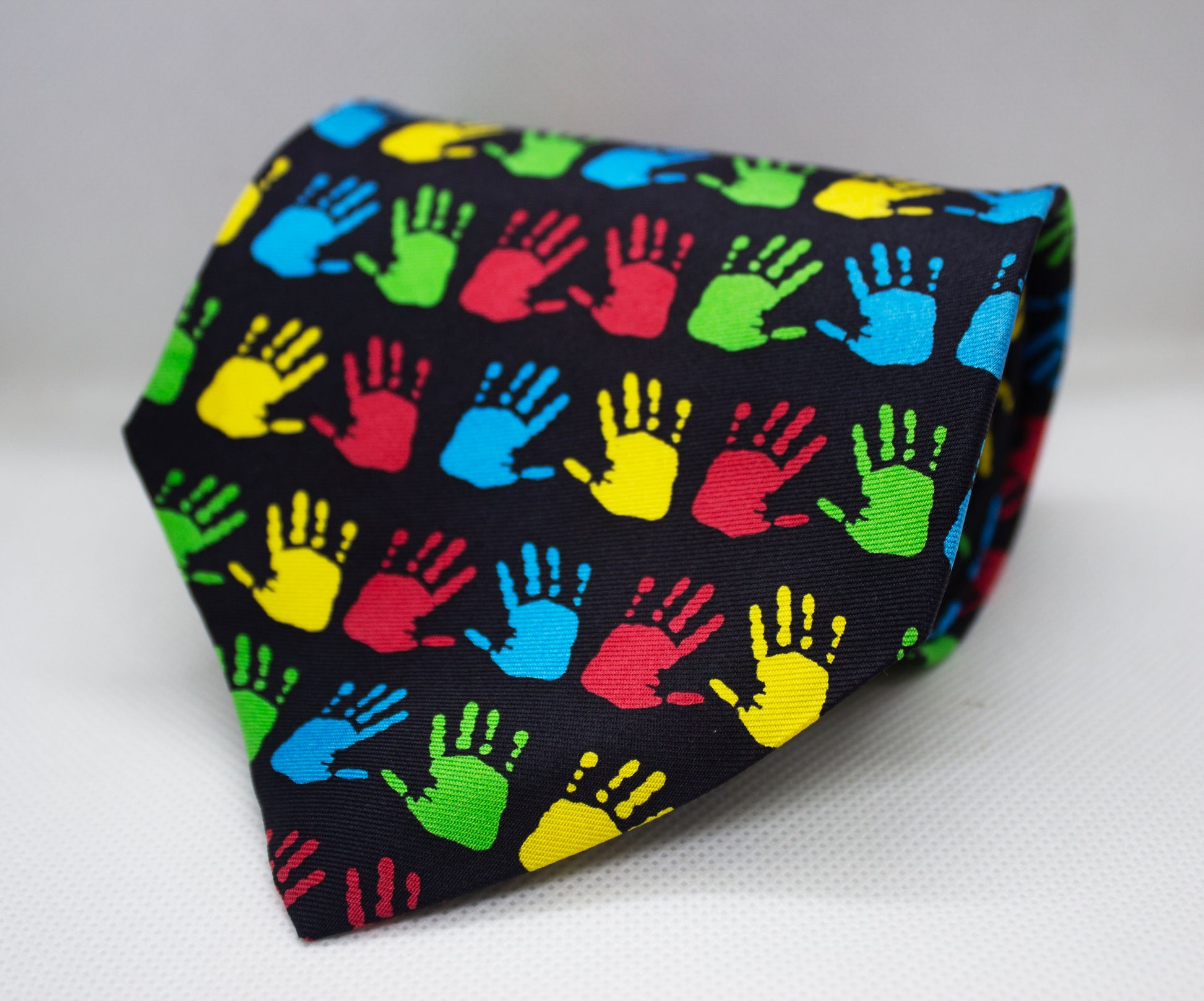 100% Silk Black Printed Broad Tie