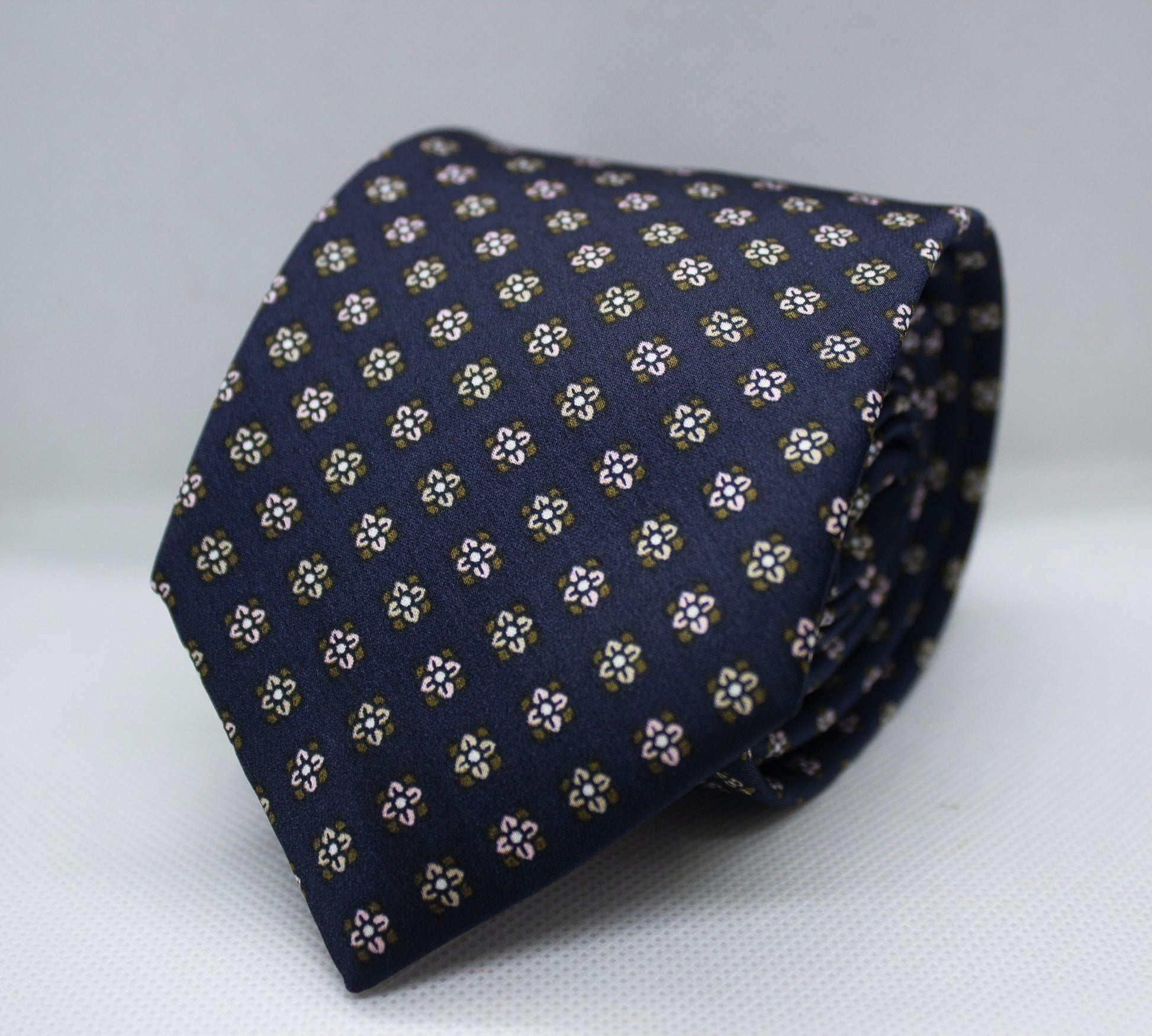100% Silk Micro Motif Classic Dark Blue Premium Tie Set