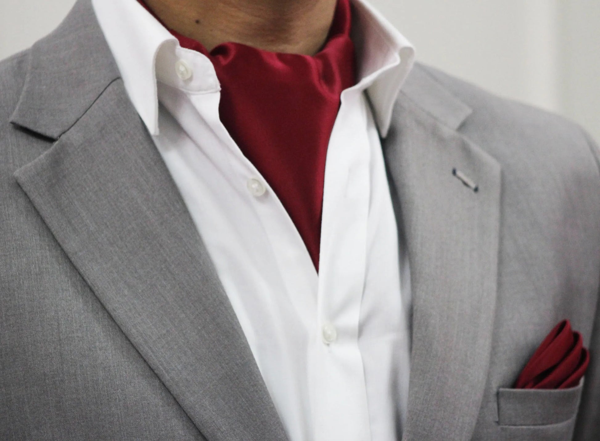 Deep Maroon Cravat and Pocket Square set