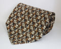 100% Silk Brown Base Majic Hat Broad Tie