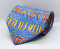 100% Silk Light Blue Base with Chillies Pattern Broad Tie
