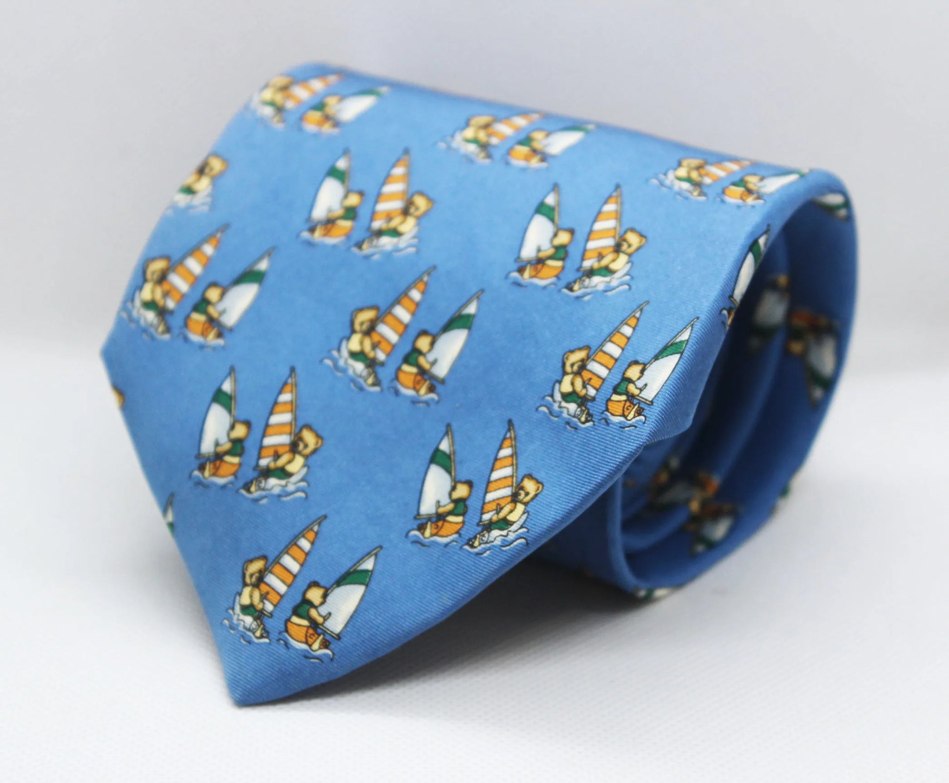 100% Silk Base Blue Geometric Broad Tie