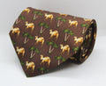 100% Silk Brown Base Camel Broad Tie
