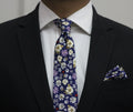 100% Microfiber Vibrant multi color Floral Pattern Premium Tie Set