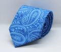 100% Polyester Ice Blue Paisley Pattern Tie