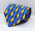 100% Silk Blue Base Geometric Broad Tie