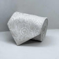 Ivory Floral Pattern Microfiber Tie