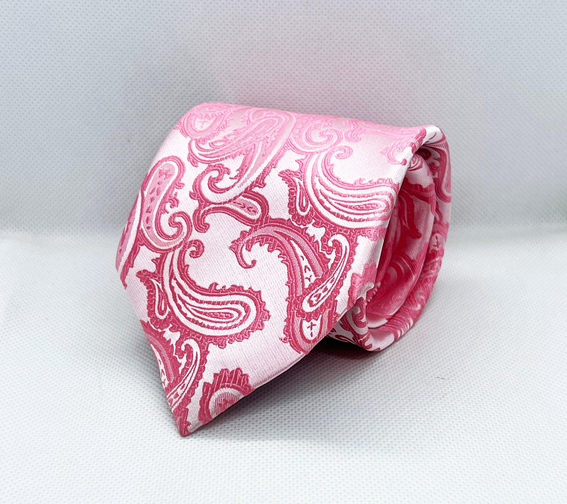Rose Pink Jacquard Paisley Silk Necktie