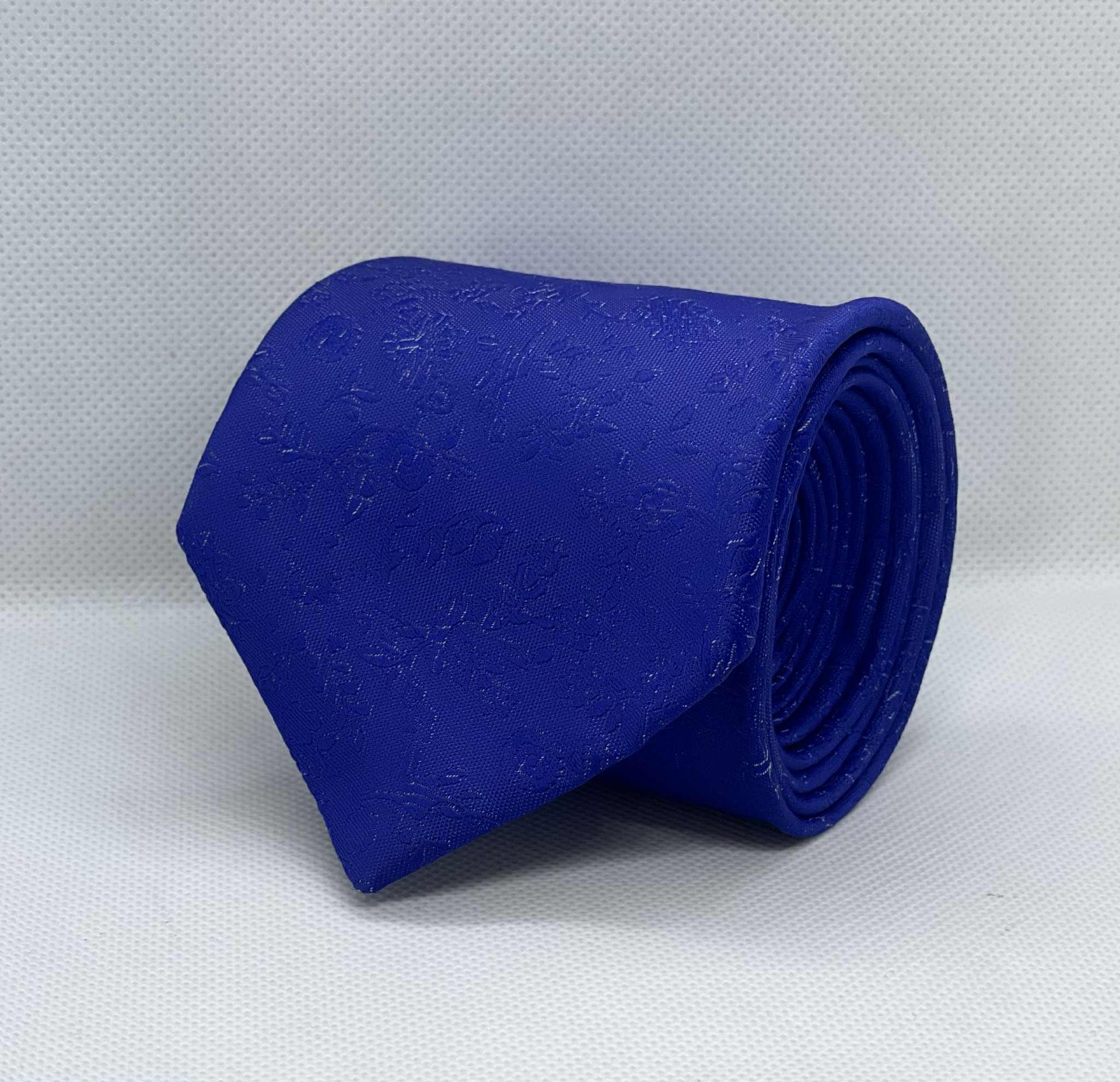 Royal Azure Polyester Floral Tie