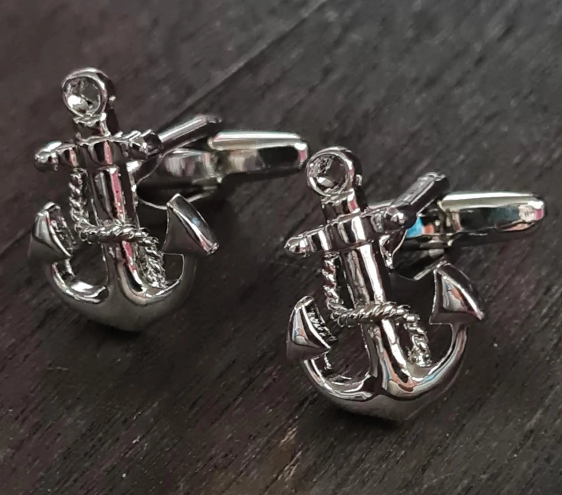 Silver Anchor Cufflinks