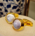 Gold and Silver Mesh Patterns Cufflinks
