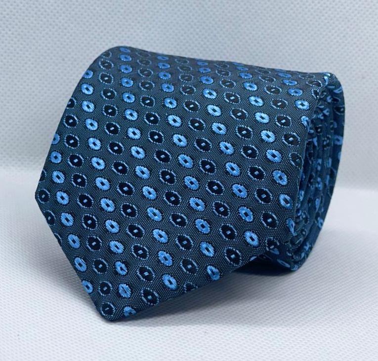 100% Polyester Charcoal Blue Micro-Dot Tie