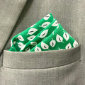 13 by 13 inches Green Leaf Pattern Pocket Square