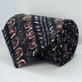 Black & Burgundy Paisley Silk Broad Tie