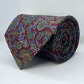 Wine Red Classic Botanical Silk Broad Tie