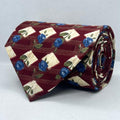Floral Pattern Burgundy Silk Broad Tie