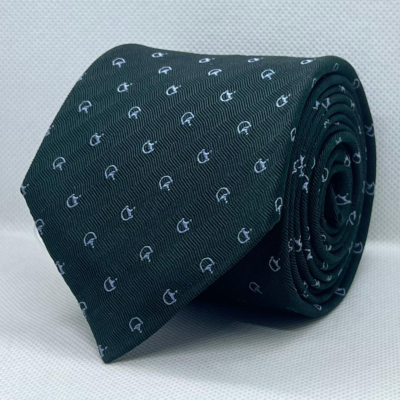 Dark Green Micro Pattern Silk Tie