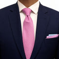 Small Pink Whale Pattern Polyester Tie and Pocket square set