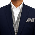 Black White Houndstooth Scarf and Pocket Square set