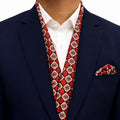 Rust Red Paisley Scarf and Pocket sqaure set