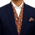 Burgundy Ornate Floral Scarf and Pocket Square set